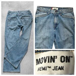 Vintage 90’s Men’s Levis Movin’ On Hemi Light Wash Denim Jeans Size 33/32 Y2K